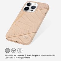 Selencia Aurora Coque Fashion iPhone 14 Pro - ﻿Coque durable - 100 % recyclée - Earth Leaf Beige