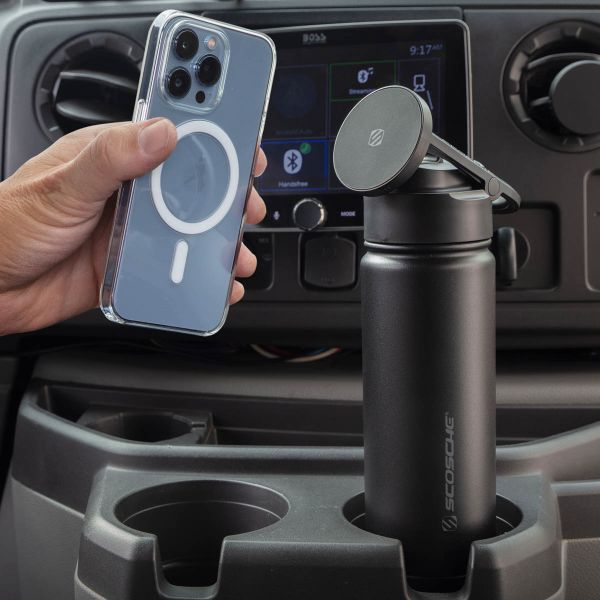 Scosche MagicMount Flask - Support téléphone - Gourde isotherme 650ML - MagSafe - Noir