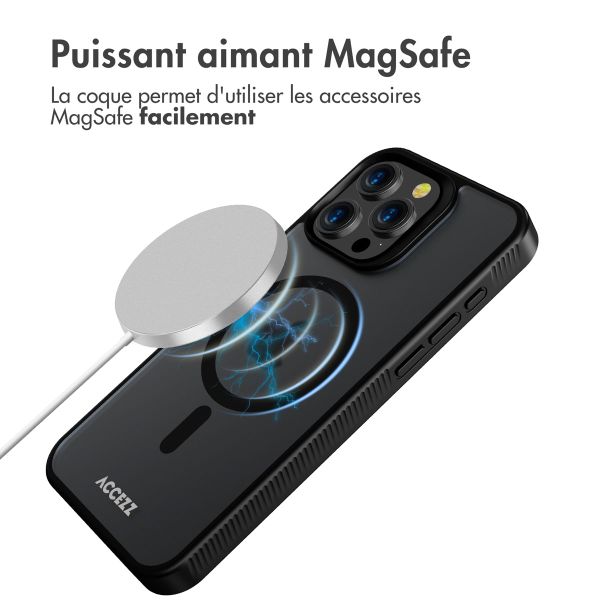 Accezz Coque Givrée Robuste avec MagSafe iPhone 15 Pro Max - Noir