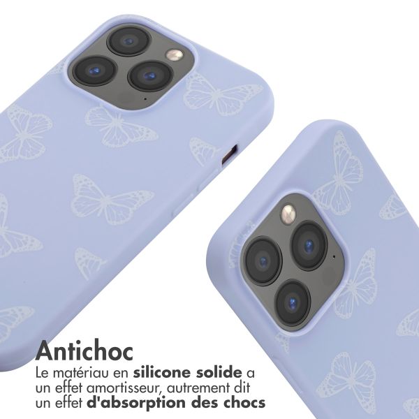 imoshion Coque design en silicone avec cordon Apple iPhone 13 Pro - Butterfly