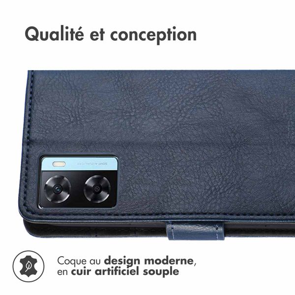 imoshion Étui de téléphone portefeuille Luxe Oppo A57(s) - Bleu foncé