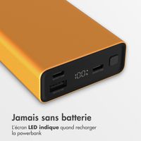 imoshion Ultra Series Aluminium | Batterie externe 20.000 mAh - Charge rapide jusqu'à 33 watts - Or