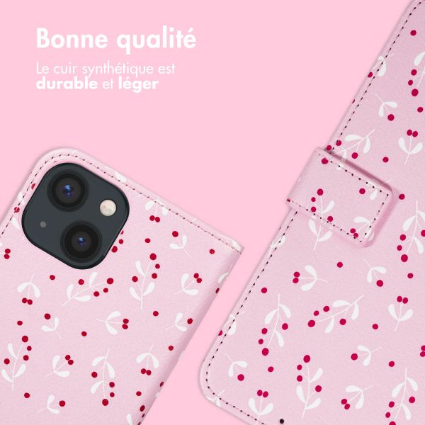 imoshion Étui de télephone portefeuille Design Apple iPhone 14 - Blush Berries