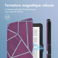 imoshion Design Slim Hard Case Sleepcover Kobo Clara 2E / Tolino Shine 4 - Bordeaux Graphic
