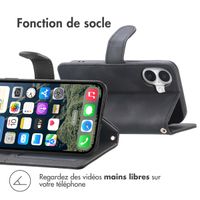 imoshion Etui de télephone portefeuille avec cordon Apple iPhone 16 - Noir