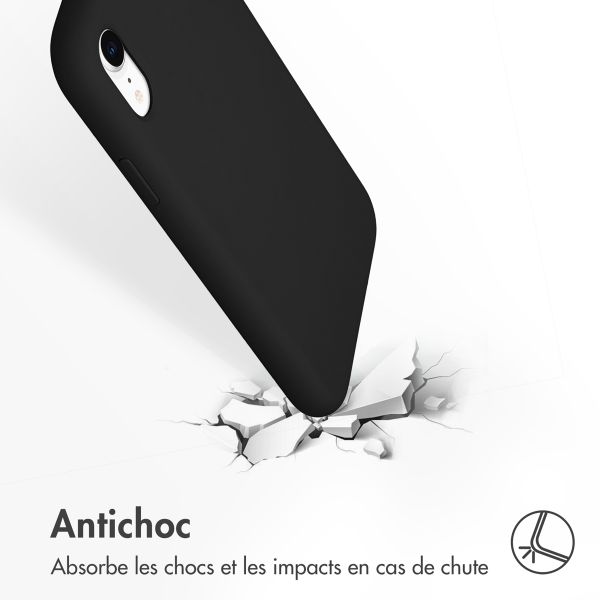 Accezz Coque Liquid Silicone iPhone Xr - Noir