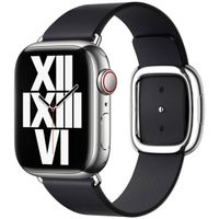 Apple Bracelet Leather Band Modern Buckle Apple Watch Series 1 t/m 9 / SE (38/40/41 mm) | Series 10 / 11 (42 mm) - Taille M - Midnight