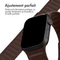 Accezz Bracelet en cuir véritable magnétique Apple Watch | 44/45/46/49 mm - Chocolate Brown