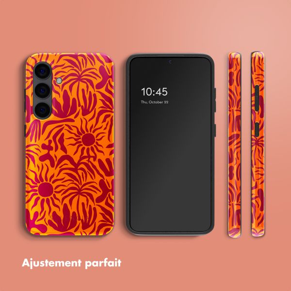 Selencia Coque arrière Vivid Tough Samsung Galaxy S24 - Tropical Vibes Apricot