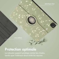 imoshion Coque tablette Design rotatif à 360° Apple iPad Pro 13 (2025) M5 / (2024) M4 - Green Flowers