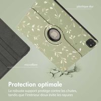 imoshion Coque tablette Design rotatif à 360° iPad Pro 13 (2024) M4 - Green Flowers