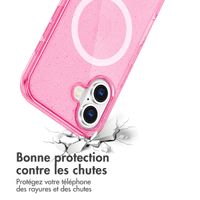 imoshion Coque Pailletée avec MagSafe Apple iPhone 16 - Paillettes Rose
