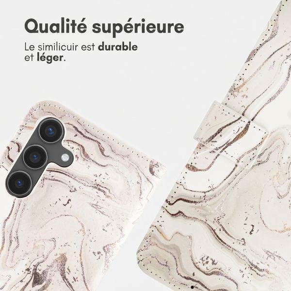 imoshion Étui de télephone portefeuille Design Samsung Galaxy S24 - Sandy Marble
