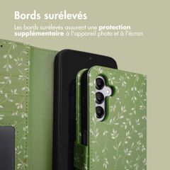 imoshion Étui de télephone portefeuille Design Samsung Galaxy A14 (5G/4G) - Green Flowers