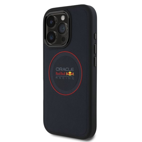 Red Bull Racing Coque en cuir PU maillé MagSafe Apple iPhone 16 Pro Max - Navy
