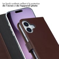 Selencia Étui portefeuille en cuir véritable Apple iPhone 17 - Marron