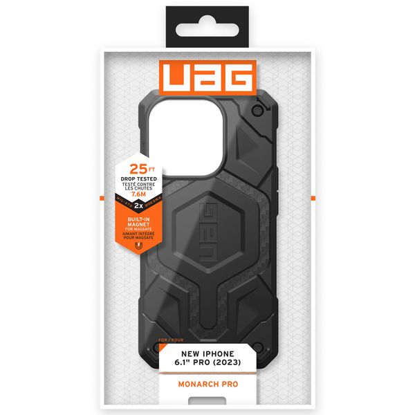 UAG Coque arrière Monarch Pro Apple iPhone 15 Pro - Carbon Fiber