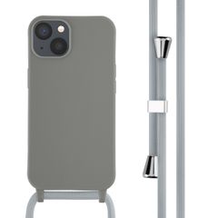 imoshion Coque en silicone avec cordon Apple iPhone 13 - Gris clair