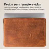 Accezz Leather Pochette ordinateur Apple MacBook 15 pouces - Cognac