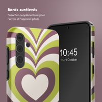 Selencia Coque arrière Vivid Tough Samsung Galaxy A55 - Double Hearts Plum Fern