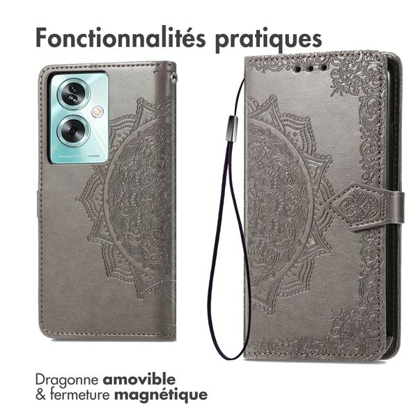 imoshion Etui de téléphone portefeuille Mandala Oppo A79 - Gris