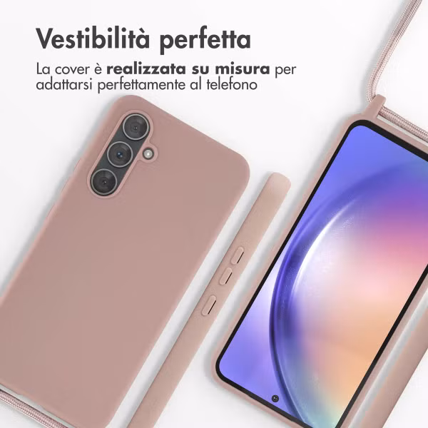 imoshion Coque en silicone avec cordon Samsung Galaxy A54 (5G) - Sand Pink
