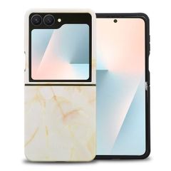 Selencia Coque arrière Vivid Samsung Galaxy Z Flip 7 - Golden Beige Marble
