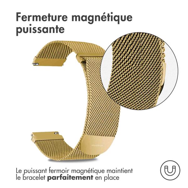 imoshion Bracelet magnétique milanais  - Connexion universelle 22 mm - Taille S - Doré