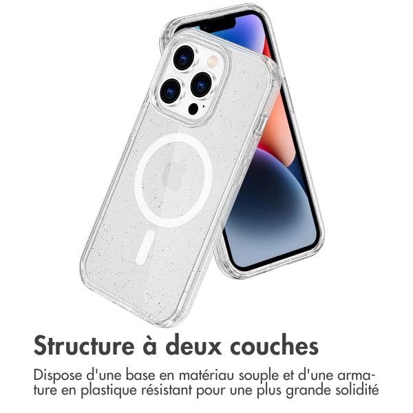 imoshion Coque Pailletée avec MagSafe Apple iPhone 13 Pro - Paillettes Transparent