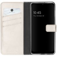 Selencia Étui de téléphone portefeuille en cuir véritable Galaxy A22 (5G) - Gris