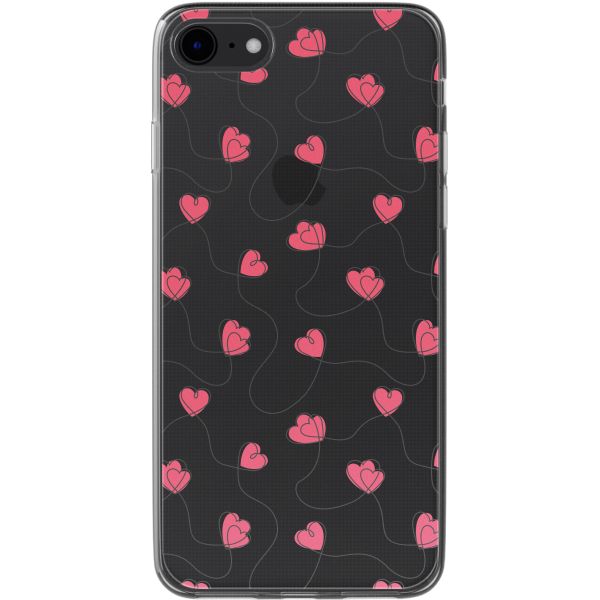 imoshion Coque design pour iPhone SE (2022 / 2020) / 8 / 7 - Dusty Rose Connected Hearts