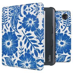 imoshion Design Slim Hard Sleepcover avec support Kobo Libra Colour / Tolino Vision Color - Flower Tile