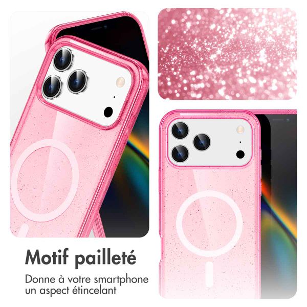 imoshion Coque Pailletée avec MagSafe Apple iPhone 17 Pro - Rose