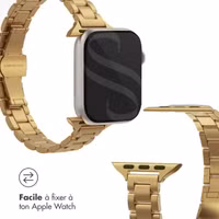 Selencia Bracelet à maillons fin en acier Apple Watch Series 1 t/m 9 / SE (38/40/41 mm) | Series 10 / 11 (42 mm) - Doré