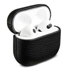 Accezz Coque en Cuir véritable AirPods 3 - Noir