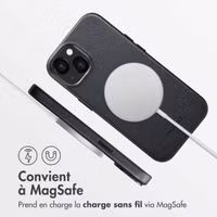 Accezz Coque arrière en cuir avec MagSafe Apple iPhone 13 - Onyx Black