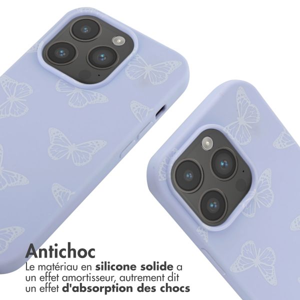 imoshion Coque design en silicone avec cordon iPhone 14 Pro - Butterfly