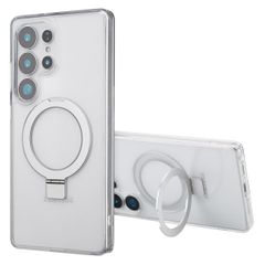 Accezz Coque Ring Stand avec MagSafe Samsung Galaxy S25 Ultra - Transparent