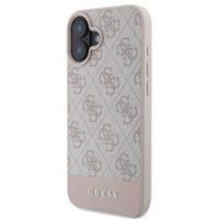 Guess Coque arrière Bottom Stripe 4G iPhone 16 - Rose