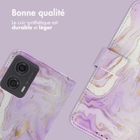 imoshion Étui de télephone portefeuille Design Motorola Moto G24 Power - Purple Marble