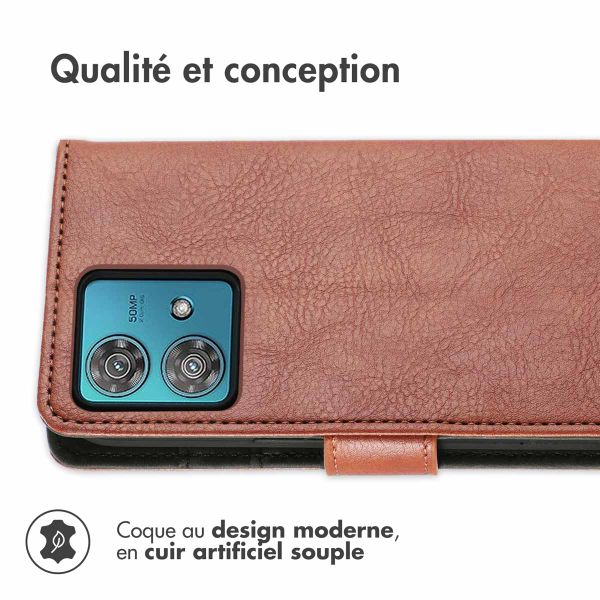 imoshion Étui de téléphone portefeuille Luxe Motorola Edge 40 Neo - Brun