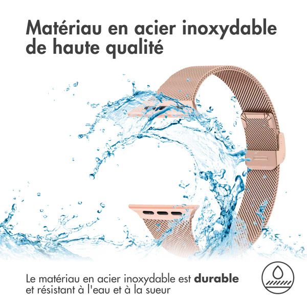 imoshion Bracelet pliant Milanese Apple Watch Series 1 á 9 / SE (38/40/41 mm) | Series 10 (42 mm) - Rose Dorée