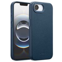 Accezz Coque arrière en cuir avec MagSafe Apple iPhone 16e - Nightfall Blue