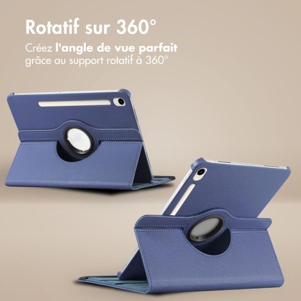 imoshion Coque tablette rotatif à 360° Samsung Galaxy Tab S9 11.0 pouces / Tab S9 FE 10.9 pouces - Bleu foncé