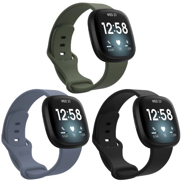 imoshion Multipack bracelet silicone le Fitbit Versa 4 / 3 / Sense (2) - Noir / Vert / Bleu