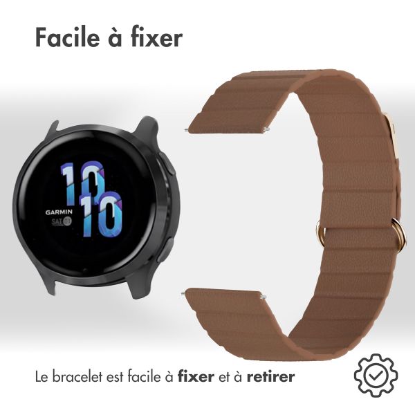 imoshion Bracelet en cuir magnétique  - Connexion universelle 22 mm - Marron