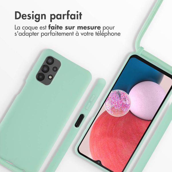 imoshion Coque en silicone avec cordon Samsung Galaxy A13 (4G) - Vert menthe