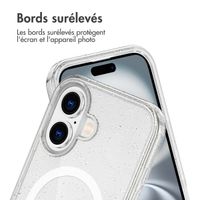 imoshion Coque Pailletée avec MagSafe Apple iPhone 16 - Paillettes Transparent