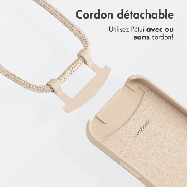 imoshion Coque arrière Color avec cordon amovible et MagSafe Apple iPhone 16 - Nude