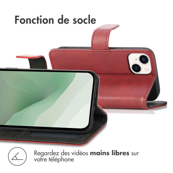 imoshion Étui de téléphone portefeuille Luxe iPhone 14 Plus - Rouge